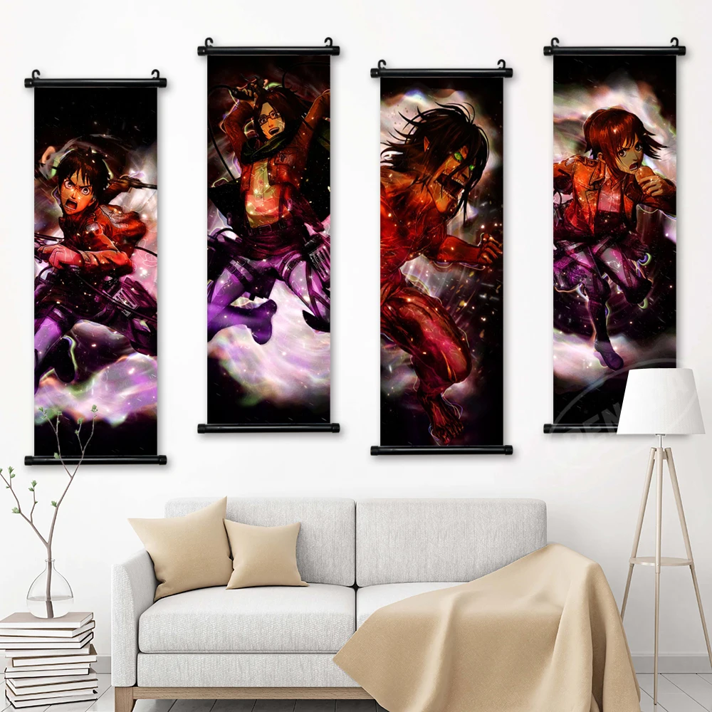 Домашний декор атака на титанов, подвесной постер Arlert, Levi Ackerman, холст Эрена джейгера, настенное искусство, печать, картина, Свиток для гостиной 
Домашний декор атака на титанов, подвесной постер Arlert, Levi Ackerman, холст Эрена джейгера, настенное искусство, печать, картина, Свиток для гостиной