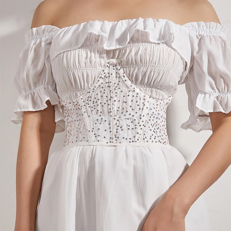 Curve Shaper Strap Slimming Waist Belt Sequin Shiny Back Hollow Cummerbunds Steel Boned Push Up Bustier Corset Women Waistbands
Curve Shaper Strap Slimming Waist Belt Sequin Shiny Back Hollow Cummerbunds Steel Boned Push Up Bustier Corset Women Waistbands