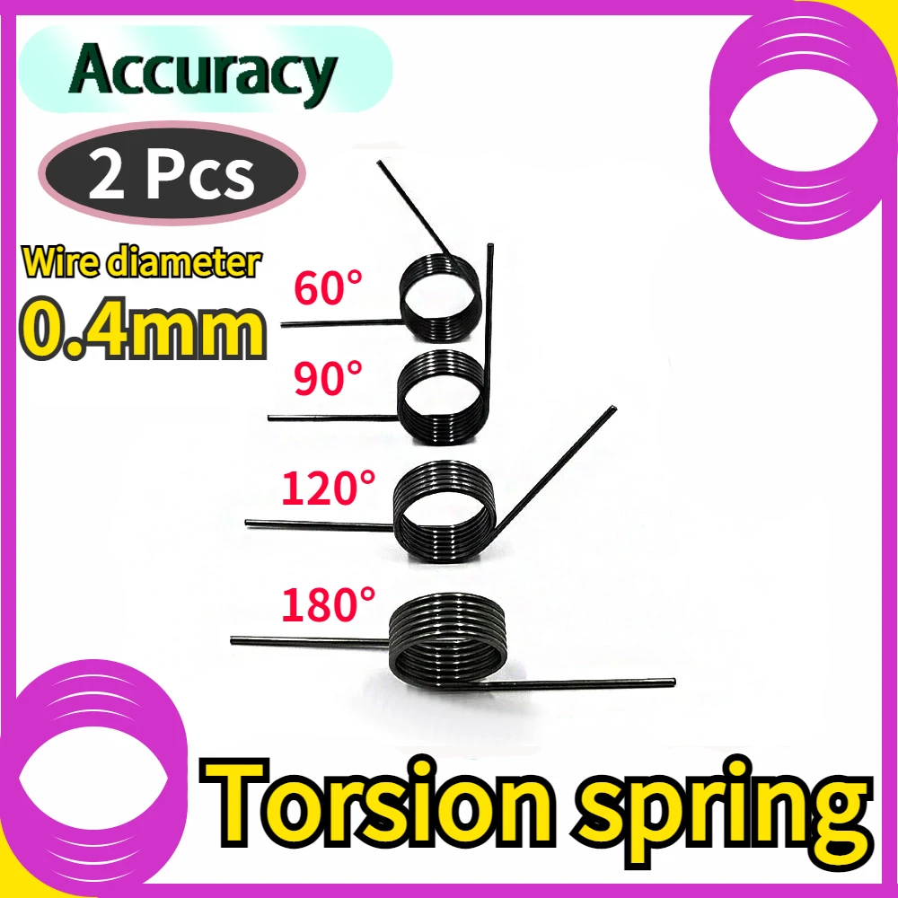 

Wire Diameter 0.4mm V-spring Torsion Spring180/120/90/60 Degree Hairpin Spring 3 Laps/6 Laps/9 Laps Rotary Torsion Spring