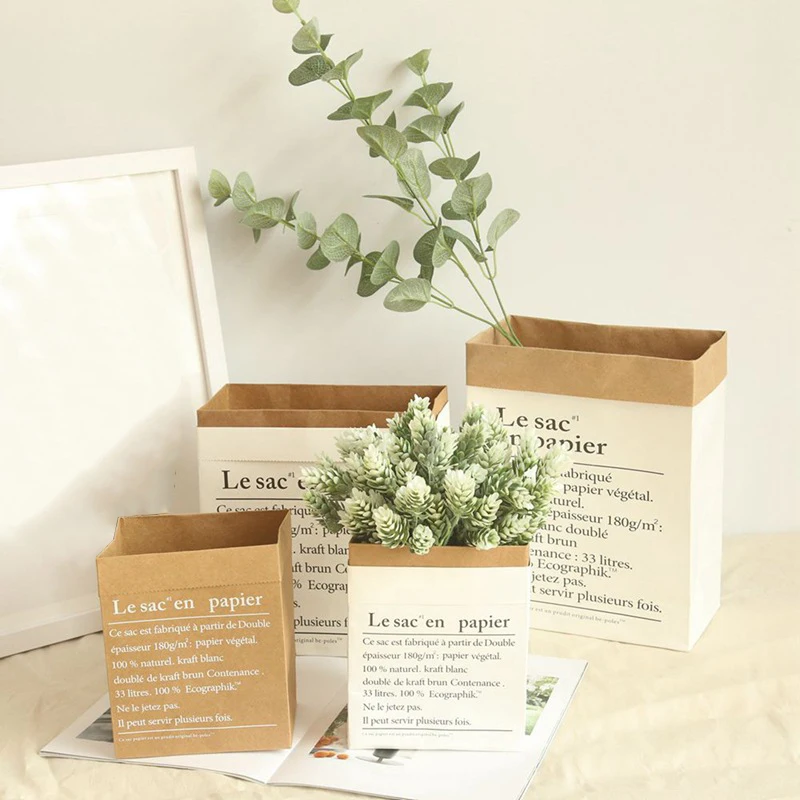 Multi Kraft Paper Plant vase Desktop Flower pot Double-Layer Flower Vase Storage Paper Bag Thickened Decorative Storage Bag New
Multi Kraft Paper Plant vase Desktop Flower pot Double-Layer Flower Vase Storage Paper Bag Thickened Decorative Storage Bag New