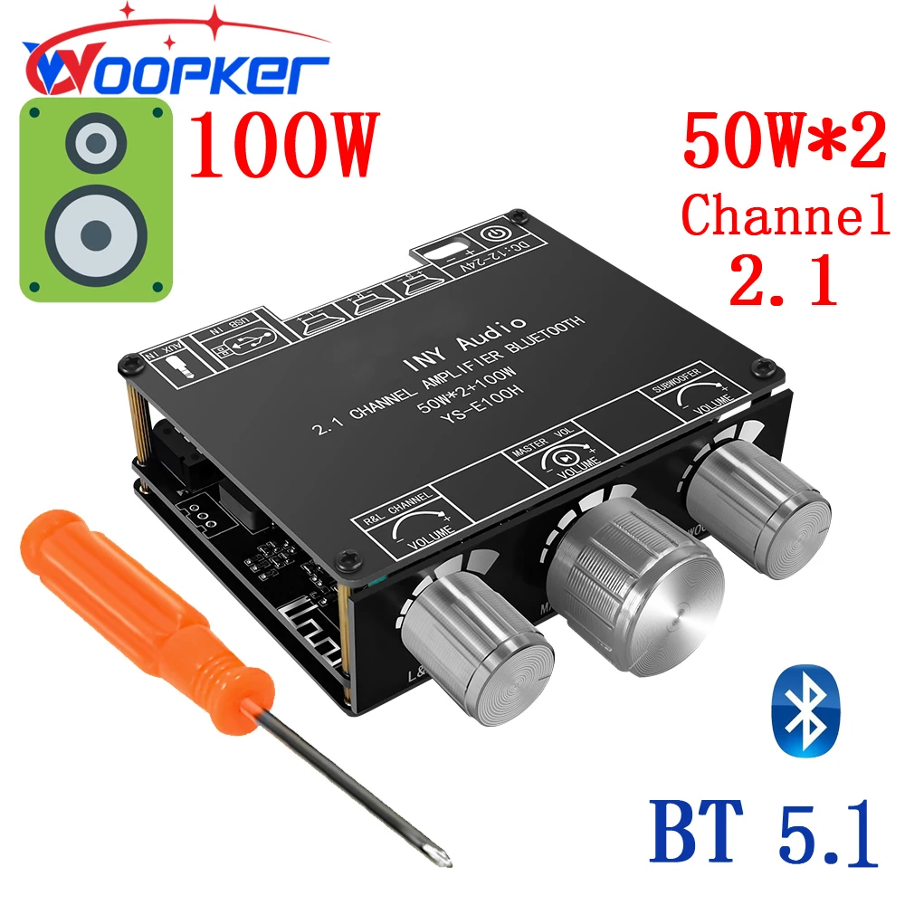 Woopker Subwoofer Amplifier YS E100H E30H Bluetooth 5.1 2.1 Channel Power AudioStereo 50WX2+100W Bass and Treble Adjustment
Woopker Subwoofer Amplifier YS E100H E30H Bluetooth 5.1 2.1 Channel Power AudioStereo 50WX2+100W Bass and Treble Adjustment