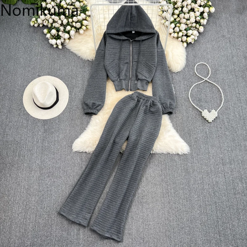 Nomikuma 2 Piece Sets Womens Outfits High Waist Hooded Wide Leg Chandal Mujer Conjunto Vintage Fashion Casual Conjunto Femenino
Nomikuma 2 Piece Sets Womens Outfits High Waist Hooded Wide Leg Chandal Mujer Conjunto Vintage Fashion Casual Conjunto Femenino