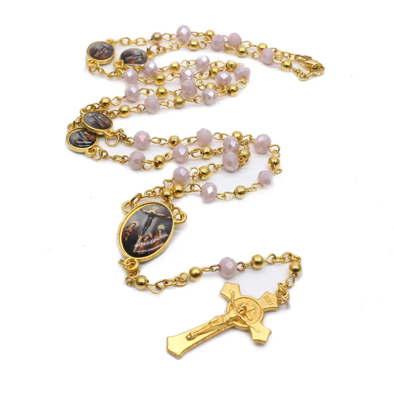 Fashion Handmade Religion Unisex Catholic Link Chain Glass Bead Rosary Cross Necklace Jewelry Accessories Gifts For Unisex
Fashion Handmade Religion Unisex Catholic Link Chain Glass Bead Rosary Cross Necklace Jewelry Accessories Gifts For Unisex
