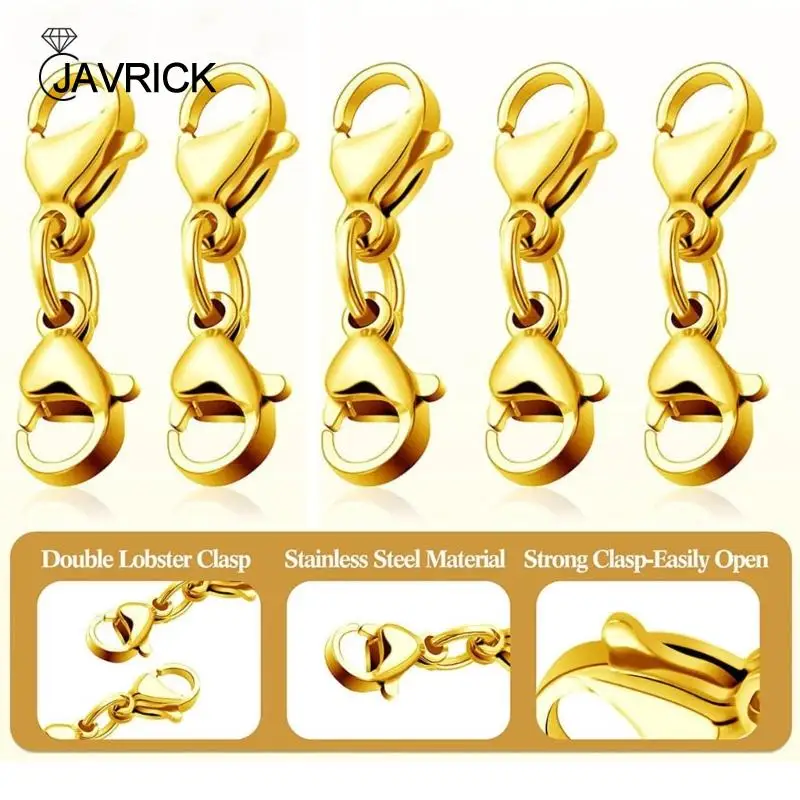 8 Pcs Double Lobster Clasp Closures Extender Double Opening Jewelry Clasps 
8 Pcs Double Lobster Clasp Closures Extender Double Opening Jewelry Clasps
