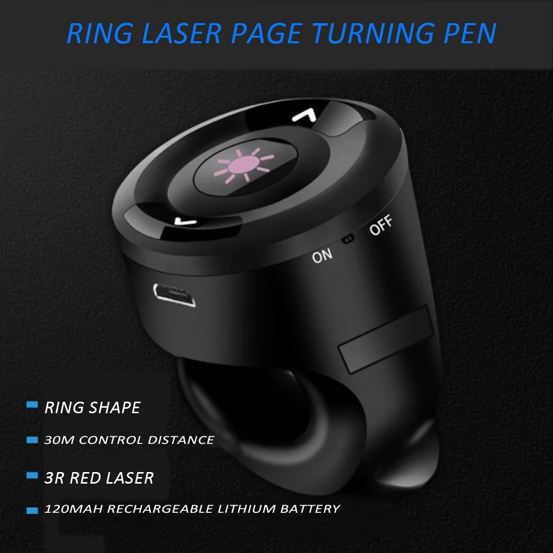2.4GHz Rechargeable Wireless Presenter Finger Ring with Red Light USB Presentation Clicker for PC PowerPoint PPT
2.4GHz Rechargeable Wireless Presenter Finger Ring with Red Light USB Presentation Clicker for PC PowerPoint PPT