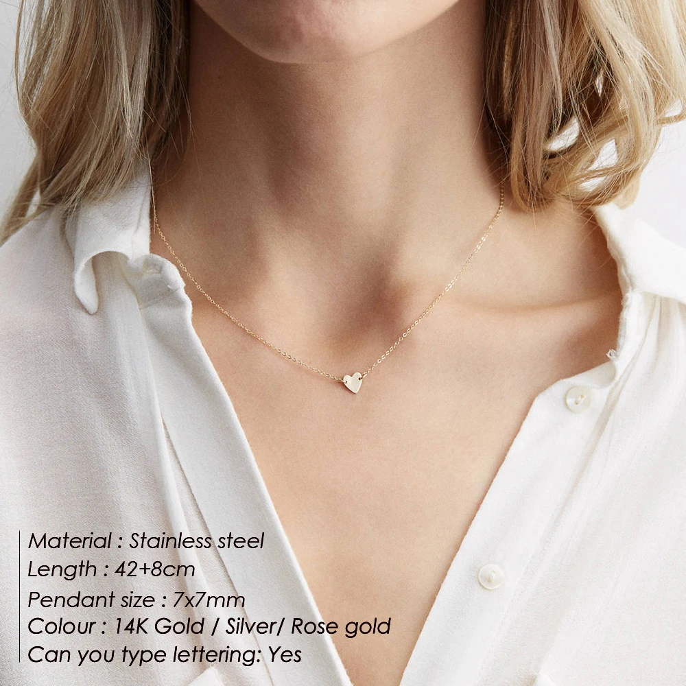 Dainty custom initial stainless steel choker necklace women Heart necklace Love Necklace
Dainty custom initial stainless steel choker necklace women Heart necklace Love Necklace