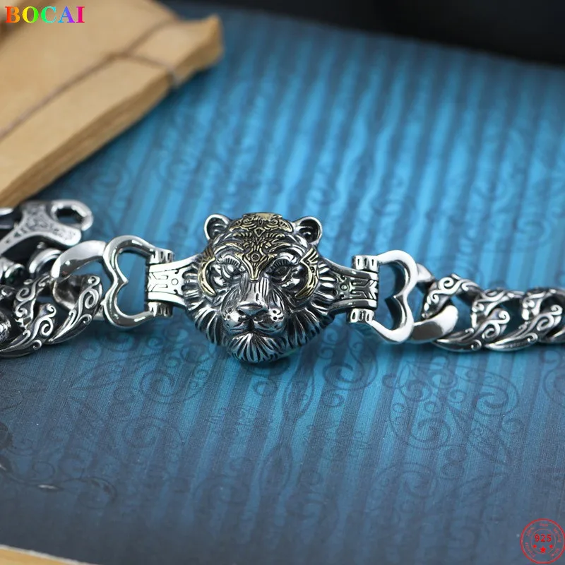 BOCAI S925 Sterling Silver Bracelets 2022 New Fashion Tiger Head Eternal Vine Horsewhip-chain Argentum Amulet Jewelry for Men
BOCAI S925 Sterling Silver Bracelets 2022 New Fashion Tiger Head Eternal Vine Horsewhip-chain Argentum Amulet Jewelry for Men