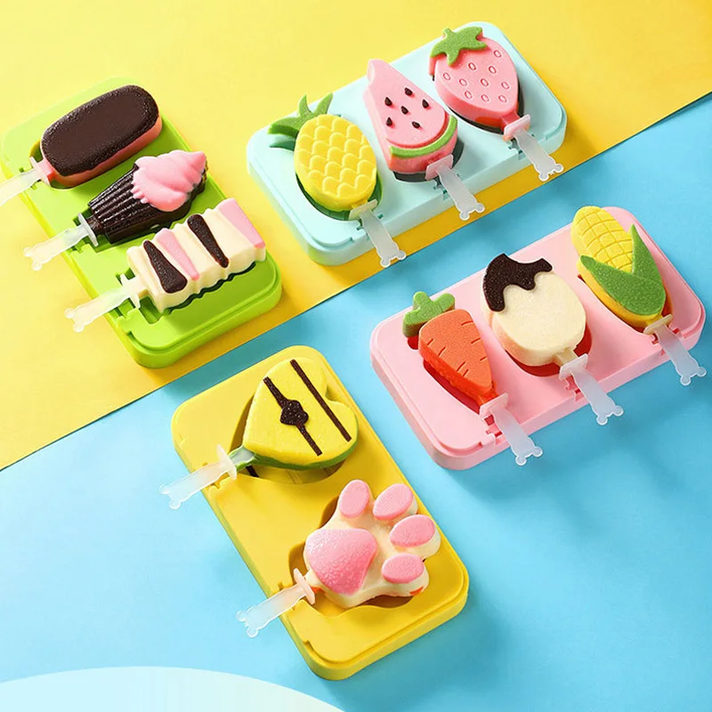 Kids Silicone Ice Cream Mold DIY Cartoon Fruits and Vegetables Popsicle Mould Summer Party Children's Favorites Kitchen Gadgets
Kids Silicone Ice Cream Mold DIY Cartoon Fruits and Vegetables Popsicle Mould Summer Party Children's Favorites Kitchen Gadgets