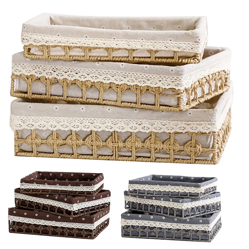 3Pcs Desktop Storage Basket Woven Straw Baskets Desktop Storage Sundries Toy Storage Box Container Kitchen Organizer
3Pcs Desktop Storage Basket Woven Straw Baskets Desktop Storage Sundries Toy Storage Box Container Kitchen Organizer
