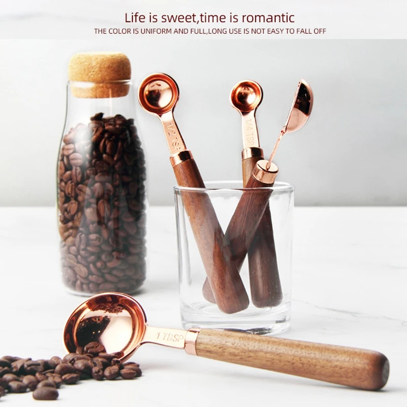 JEYL 4Pcs Walnut Wooden Handle Stainless Steel Coffee Measuring Scoops Flour Spoons Kitchen Baking Measuring Spoon Set
JEYL 4Pcs Walnut Wooden Handle Stainless Steel Coffee Measuring Scoops Flour Spoons Kitchen Baking Measuring Spoon Set