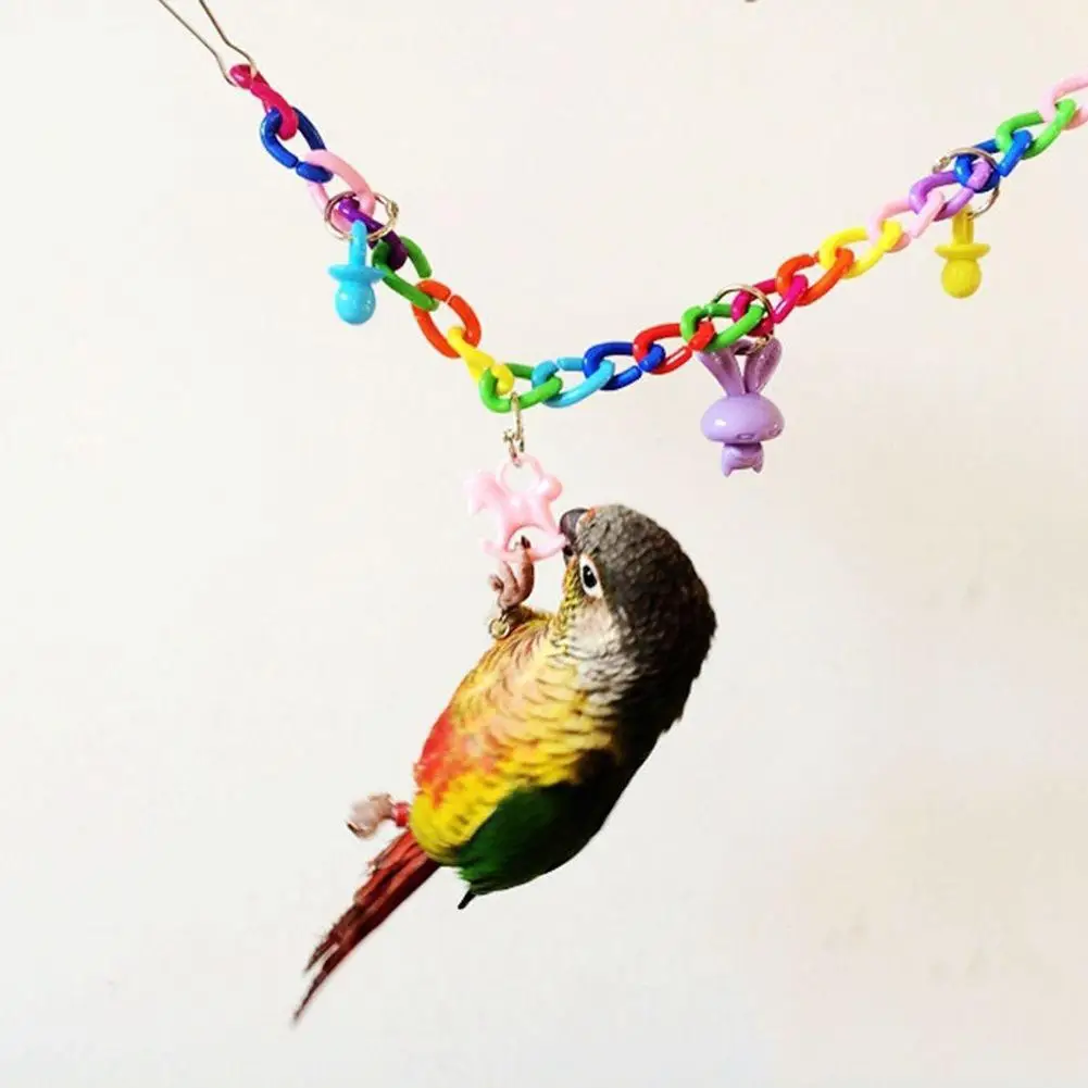 Colorful Decoration Hanging Bird Toy Parrot Swing Cage Toys Climbing Chew Toy For Parakeet Cockatiel Budgie Lovebird 35cm
Colorful Decoration Hanging Bird Toy Parrot Swing Cage Toys Climbing Chew Toy For Parakeet Cockatiel Budgie Lovebird 35cm
