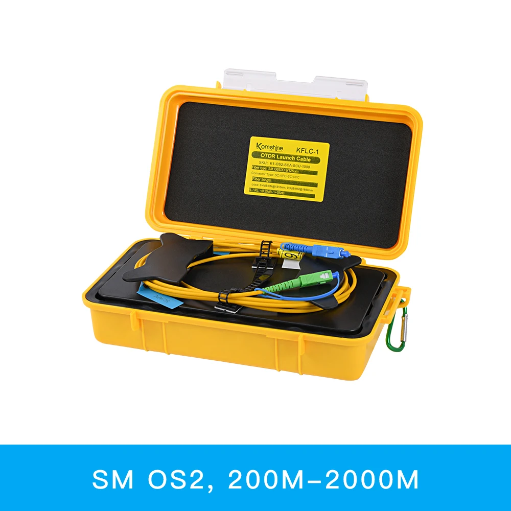 

OTDR Lauch Cable Box SM 9/125 OS2 Fiber Ring OTDR Dead Zone Eliminator 200m 500m1km 2km SC FC LC ST E2000 APC UPC Connectors