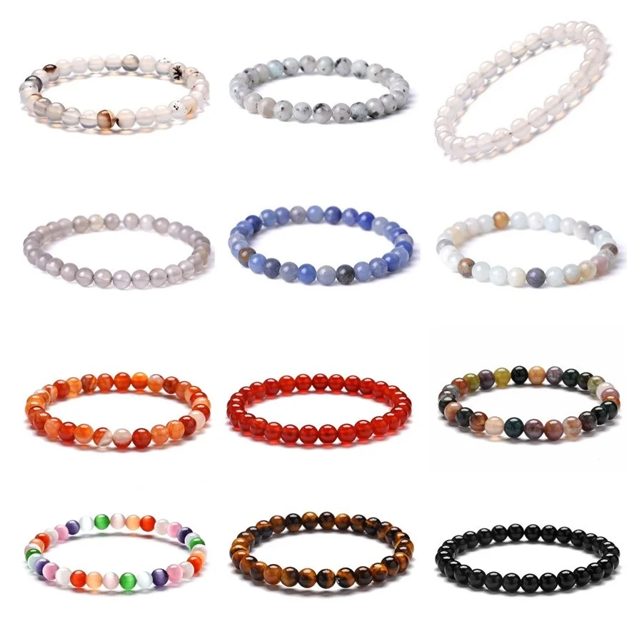 6mm Natural Stone Agate Tiger's Eye Rose Quartz Stretch Bracelet Yoga Chakra Healing Women Men Bracelets
6mm Natural Stone Agate Tiger's Eye Rose Quartz Stretch Bracelet Yoga Chakra Healing Women Men Bracelets