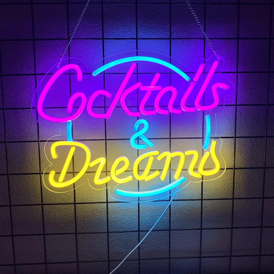 Неоновая вывеска «Коктейли И Мечты»
Неоновая вывеска «Коктейли И Мечты»