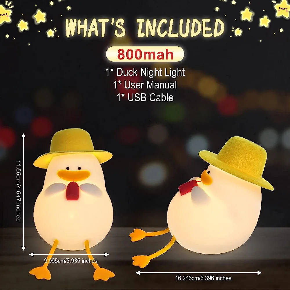 Duck Night Light For Bedroom Rechargeable Silicone Cute Lamp Birthday Gifts for Kids Baby Kawaii Nursery Nightlight Room Decor
Duck Night Light For Bedroom Rechargeable Silicone Cute Lamp Birthday Gifts for Kids Baby Kawaii Nursery Nightlight Room Decor