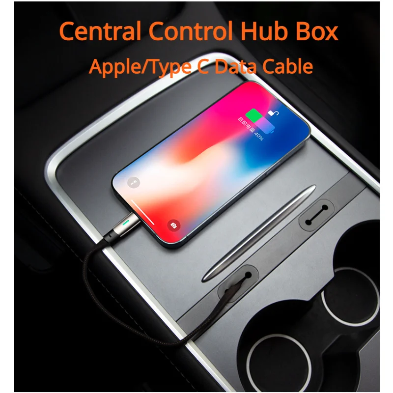 For Tesla Model 3 Y Central Control Hub Mobile Phone Charging Cable Hub Threading Box Car Data Cable Apple TypeC Accessories
For Tesla Model 3 Y Central Control Hub Mobile Phone Charging Cable Hub Threading Box Car Data Cable Apple TypeC Accessories