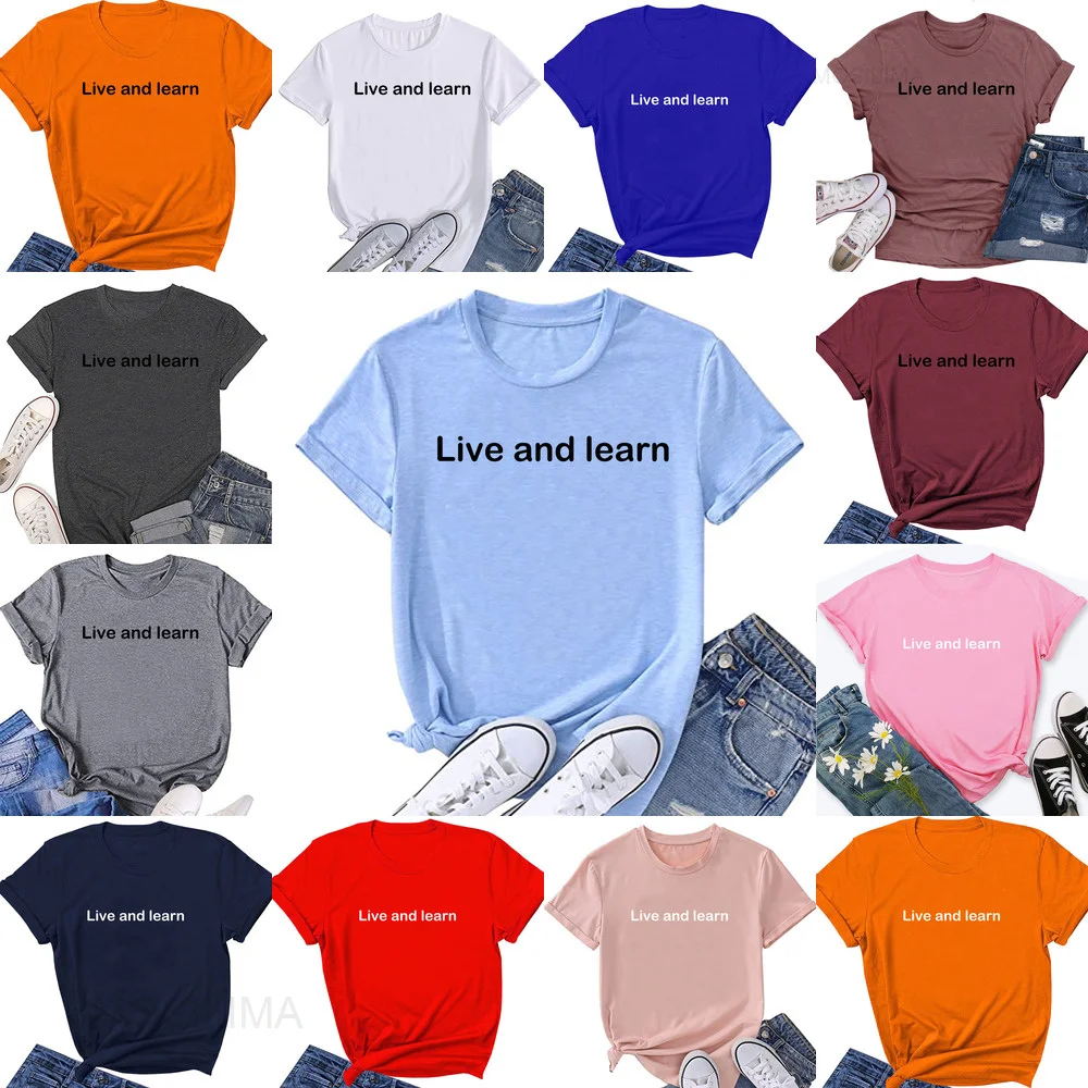 Футболка женская с круглым вырезом, простая повседневная Базовая рубашка с коротким рукавом, с принтом в реальном времени и обучении, ZK038
Футболка женская с круглым вырезом, простая повседневная Базовая рубашка с коротким рукавом, с принтом в реальном времени и обучении, ZK038