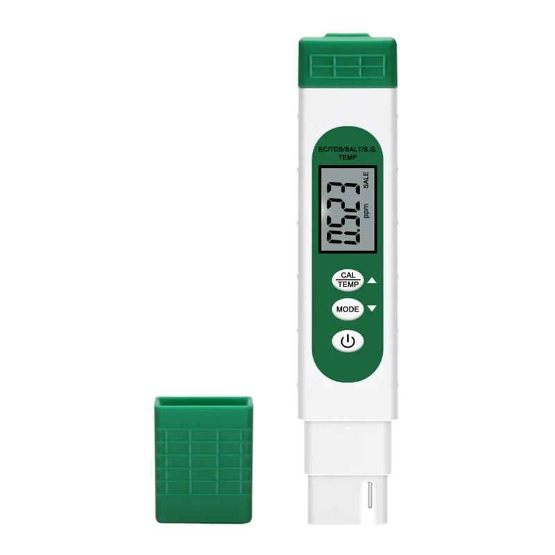 5 in 1 Digital Water Quality Tester TDS/EC/Salinity/S.G/Temperature Meter LCD Display Fast Response Water Testing Pen
5 in 1 Digital Water Quality Tester TDS/EC/Salinity/S.G/Temperature Meter LCD Display Fast Response Water Testing Pen