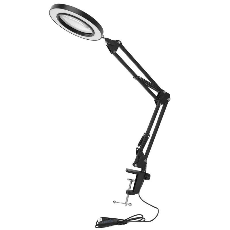 LED Magnifying Lamp With Clamp, 10 Levels Dimmable, 3 Color Modes, 5-Diopter Real Glass Lens, Adjustable Swivel Arm Lighted Magn
LED Magnifying Lamp With Clamp, 10 Levels Dimmable, 3 Color Modes, 5-Diopter Real Glass Lens, Adjustable Swivel Arm Lighted Magn