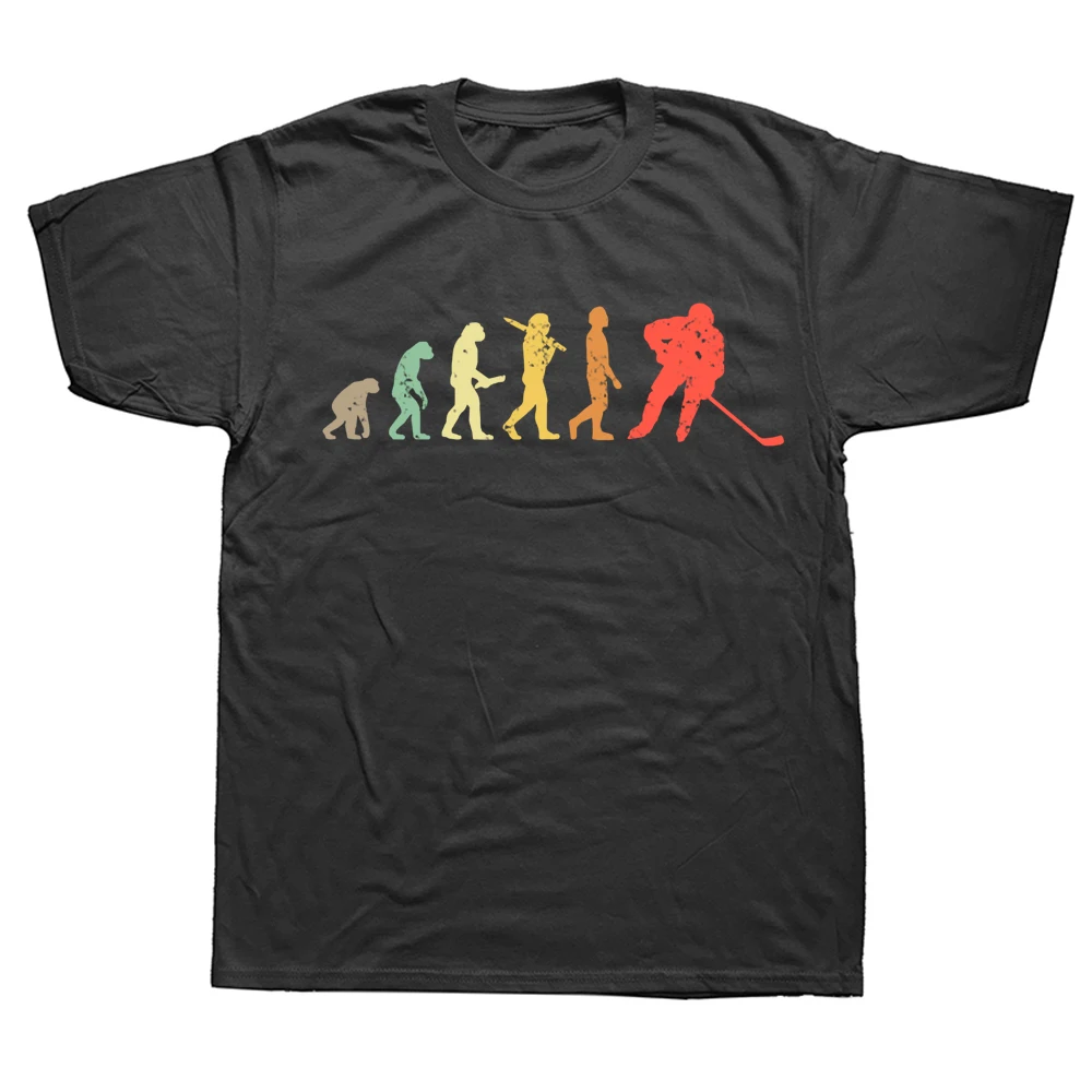 

Funny Retro Ice Hockey Evolution T Shirts Graphic Cotton Streetwear Short Sleeve Birthday Gifts Summer T-shirt Mens Clothing