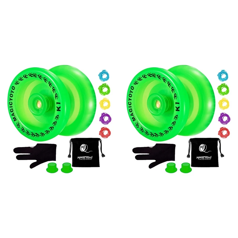 2X MAGICYOYO Responsive Yoyo K1-Plus With Yoyo Sack + 10 Strings And Yo-Yo Glove Gif,Green
2X MAGICYOYO Responsive Yoyo K1-Plus With Yoyo Sack + 10 Strings And Yo-Yo Glove Gif,Green