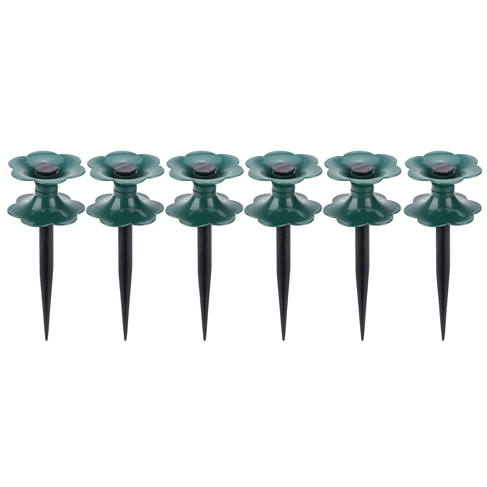 6 Pack Garden Hose Guide Spike Duty Dark Green Spin Top Keeps Garden Hose Out of Flower Beds for Plant Protection 
6 Pack Garden Hose Guide Spike Duty Dark Green Spin Top Keeps Garden Hose Out of Flower Beds for Plant Protection