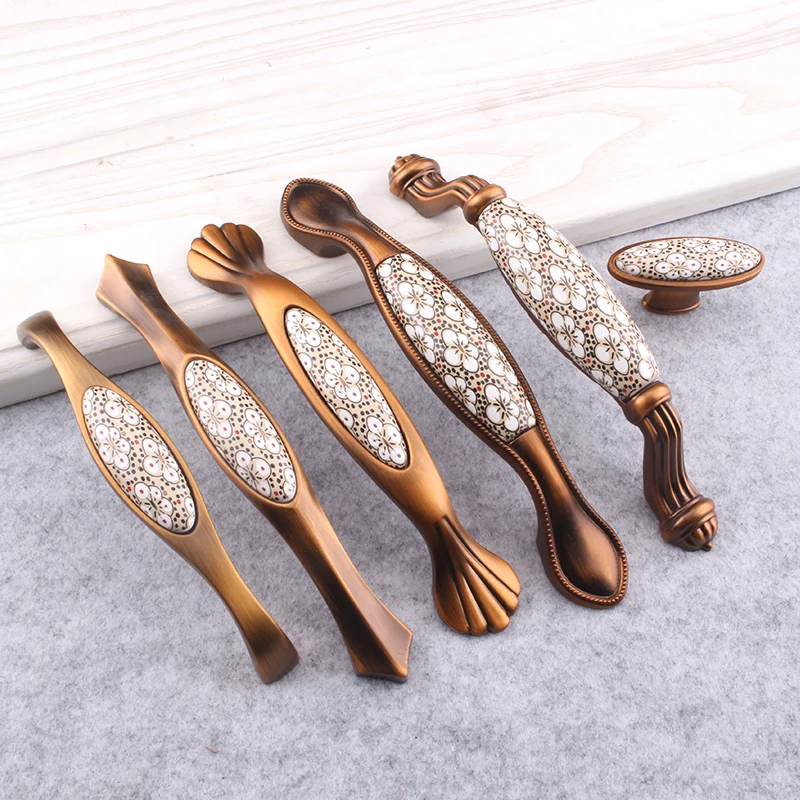 Vintage Bronze Ceramic Cabinet Handles Antique Drawer Knobs Wardrobe Door European Furniture Handle Hardware
Vintage Bronze Ceramic Cabinet Handles Antique Drawer Knobs Wardrobe Door European Furniture Handle Hardware