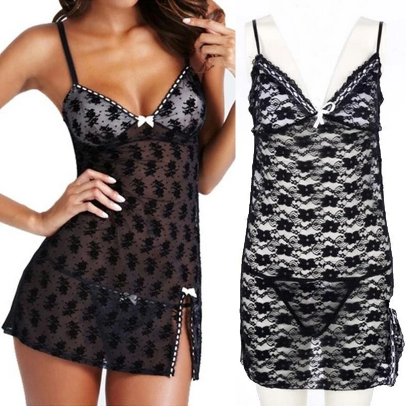 Size S-XL Two-tone Women's Erotic Lingerie Transparent Mesh Rose Pattern Nightdress Sexy Temptation
Size S-XL Two-tone Women's Erotic Lingerie Transparent Mesh Rose Pattern Nightdress Sexy Temptation