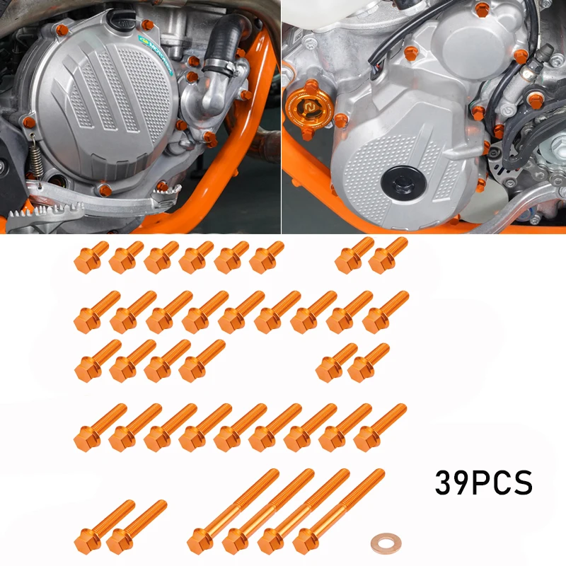 NiceCNC Motocross 39PCS M5 M6 Engine Bolts Kit For KTM 250EXC 300EXC 250XCW 300XCW 2017-2022 Ignition Clutch Oil Filter Cover
NiceCNC Motocross 39PCS M5 M6 Engine Bolts Kit For KTM 250EXC 300EXC 250XCW 300XCW 2017-2022 Ignition Clutch Oil Filter Cover