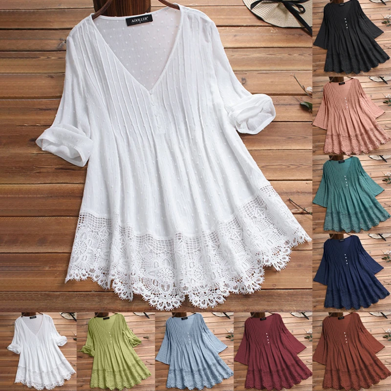 2021 Women's Lace Tops Elegant Tops Hollow Shirts Long Sleeve V-neck t-shirt Cotton Linen Blous New Solid Linen Hollow Shirts
2021 Women's Lace Tops Elegant Tops Hollow Shirts Long Sleeve V-neck t-shirt Cotton Linen Blous New Solid Linen Hollow Shirts