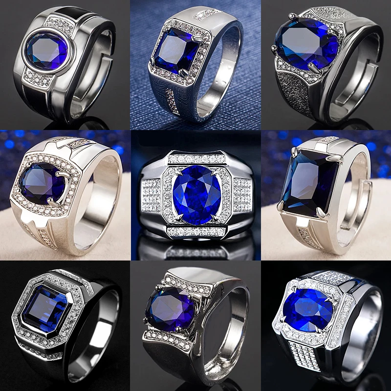 Women Men Ring Jewelry Set Accessories with Sapphire Zircon Gemstone for Wedding Party Gift Finger Rings hot
Women Men Ring Jewelry Set Accessories with Sapphire Zircon Gemstone for Wedding Party Gift Finger Rings hot
