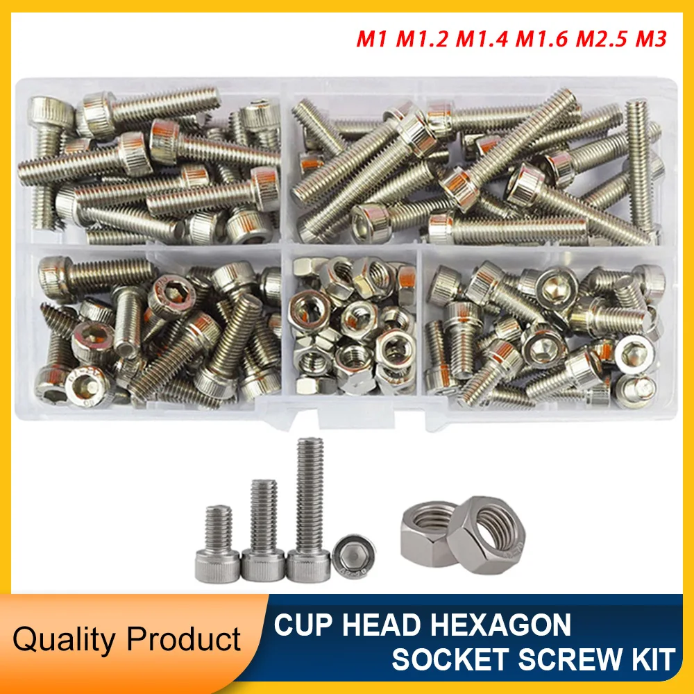 M2 M3 M4 M5 M6 304 Stainless Steel Hex Socket Head Cap Bolt Nu Metric Thread Machine Hexagonal Socket Head Screw Combination Kit
M2 M3 M4 M5 M6 304 Stainless Steel Hex Socket Head Cap Bolt Nu Metric Thread Machine Hexagonal Socket Head Screw Combination Kit