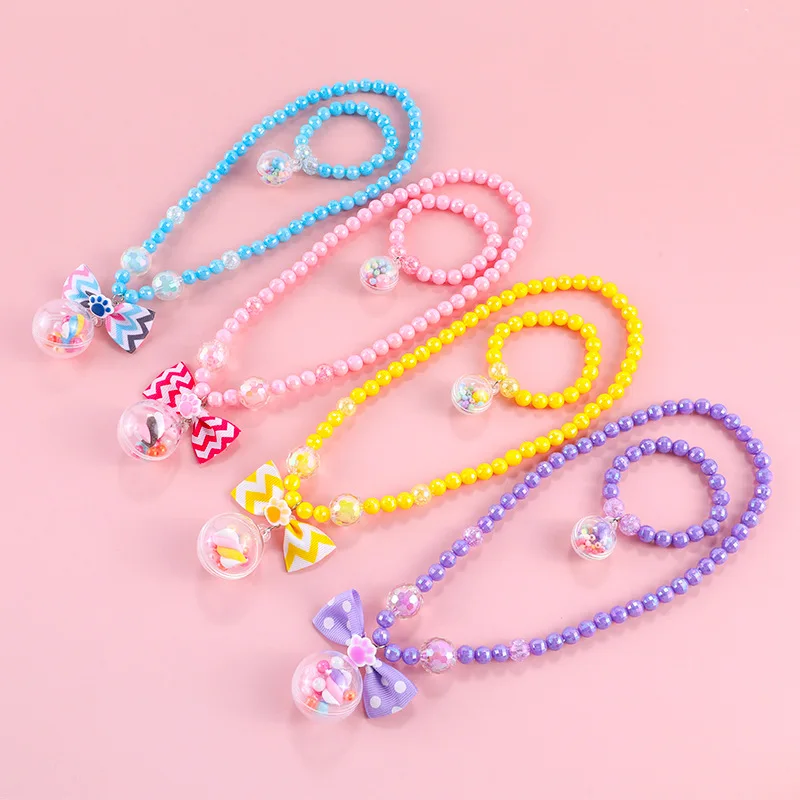 Makersland Transparent Ball Children's Princess Necklace Pearl Bracelet Set For Girl Charm Gift Kid's Jewelry Wholesale
Makersland Transparent Ball Children's Princess Necklace Pearl Bracelet Set For Girl Charm Gift Kid's Jewelry Wholesale