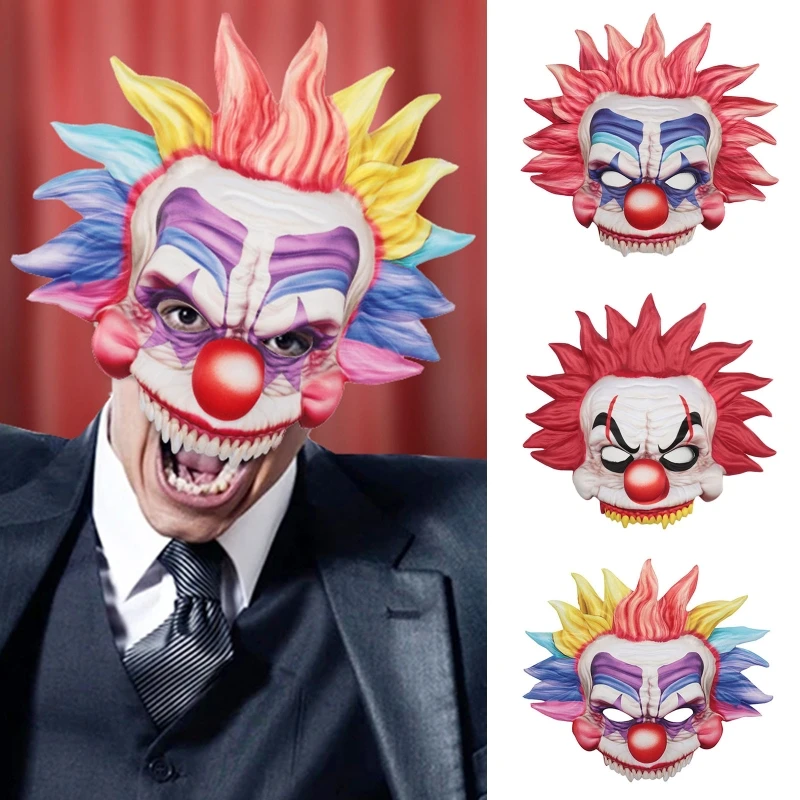 Scary Clown Mask Cosplay Halloween Party Horror Face Mask Headgear Outdoor Ornament Men Costume Masquerade Dress up
Scary Clown Mask Cosplay Halloween Party Horror Face Mask Headgear Outdoor Ornament Men Costume Masquerade Dress up
