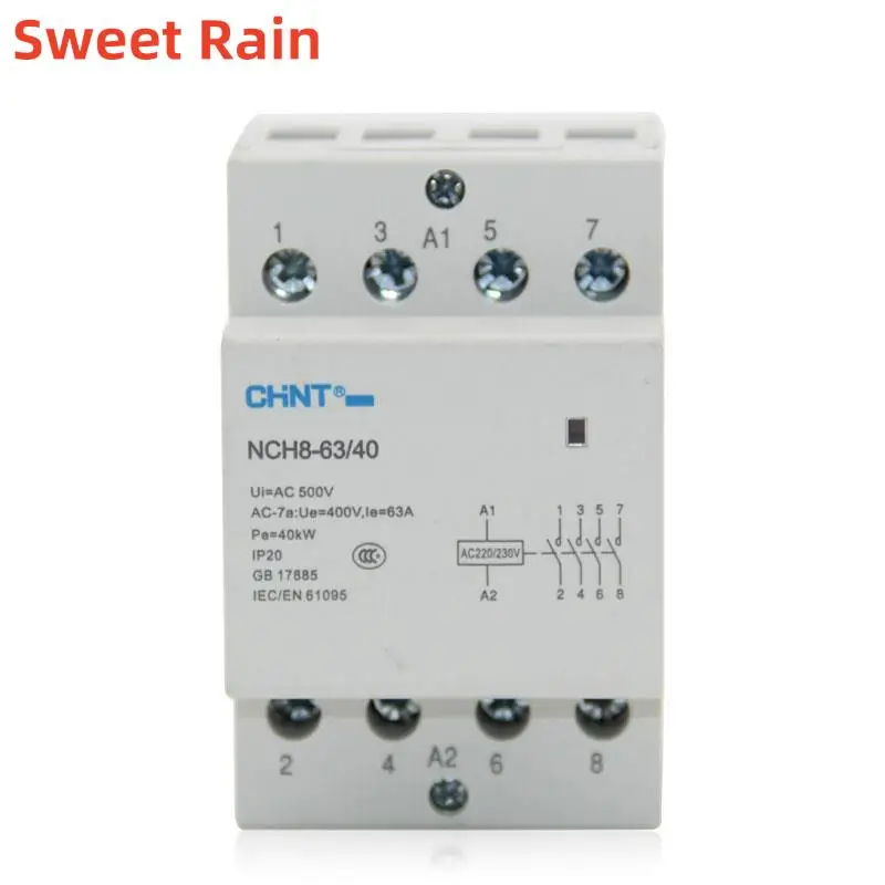CHINT NCH8-40/40 NCH8-63/40 NCH8-40/40 Din Rail бытовой модульный контактор переменного тока для дома
CHINT NCH8-40/40 NCH8-63/40 NCH8-40/40 Din Rail бытовой модульный контактор переменного тока для дома