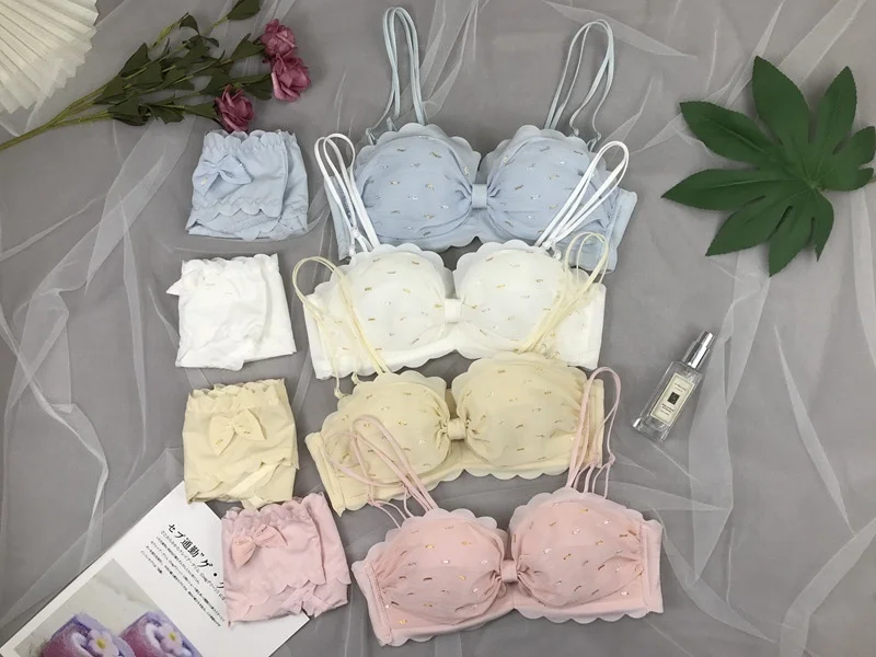 Underwear Girl Small Chest Gathered No Steel Ring No Straps Non-slip Japanese Sweet And Cute Bra Set Half Cup Bra
Underwear Girl Small Chest Gathered No Steel Ring No Straps Non-slip Japanese Sweet And Cute Bra Set Half Cup Bra
