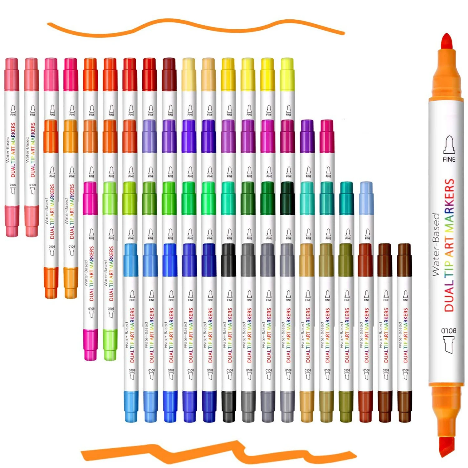 Artist Paint Marker For Adult Coloring Books, 60 Colors Dual Tip Water Based Colored Art Markers Highlighter Fine Point
Artist Paint Marker For Adult Coloring Books, 60 Colors Dual Tip Water Based Colored Art Markers Highlighter Fine Point