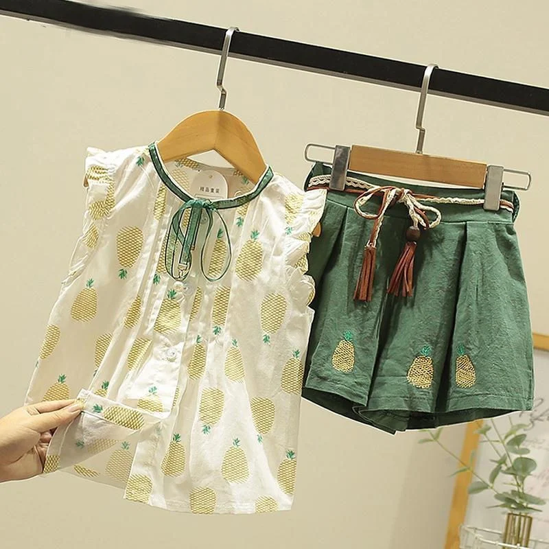 2 Pieces Girsl Shorts Sets Summer 2022 Bow Cotton Blouse And Wide Leg Kids Children Clothing Suits Top Quality
2 Pieces Girsl Shorts Sets Summer 2022 Bow Cotton Blouse And Wide Leg Kids Children Clothing Suits Top Quality