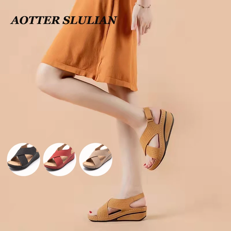 Woemen Summer Beach Shoes Platform Wedges Sandals For Female Ladies Peep Toe High Heels Sandalias Hollow Out Non-slip Footwear
Woemen Summer Beach Shoes Platform Wedges Sandals For Female Ladies Peep Toe High Heels Sandalias Hollow Out Non-slip Footwear