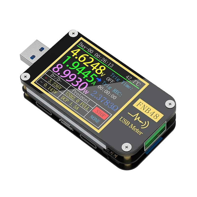FNB48 Voltmeter Ammeter Current Voltmeter USB Tester PD Trigger QC4 + PD3.0 2.0 PPS Fast Charging
FNB48 Voltmeter Ammeter Current Voltmeter USB Tester PD Trigger QC4 + PD3.0 2.0 PPS Fast Charging