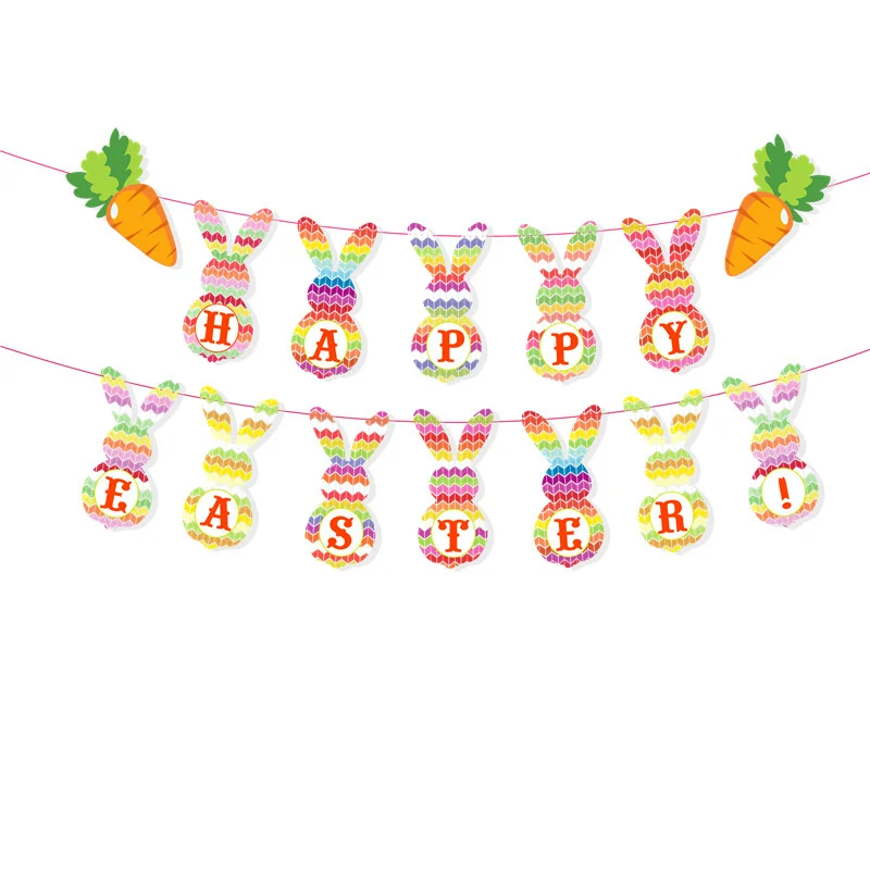Easter Non-woven Fabric Banner Bunny Easter Party Oranments Happy Easter Day Decor Carrot Paper Pull Flag For Sprin
Easter Non-woven Fabric Banner Bunny Easter Party Oranments Happy Easter Day Decor Carrot Paper Pull Flag For Sprin