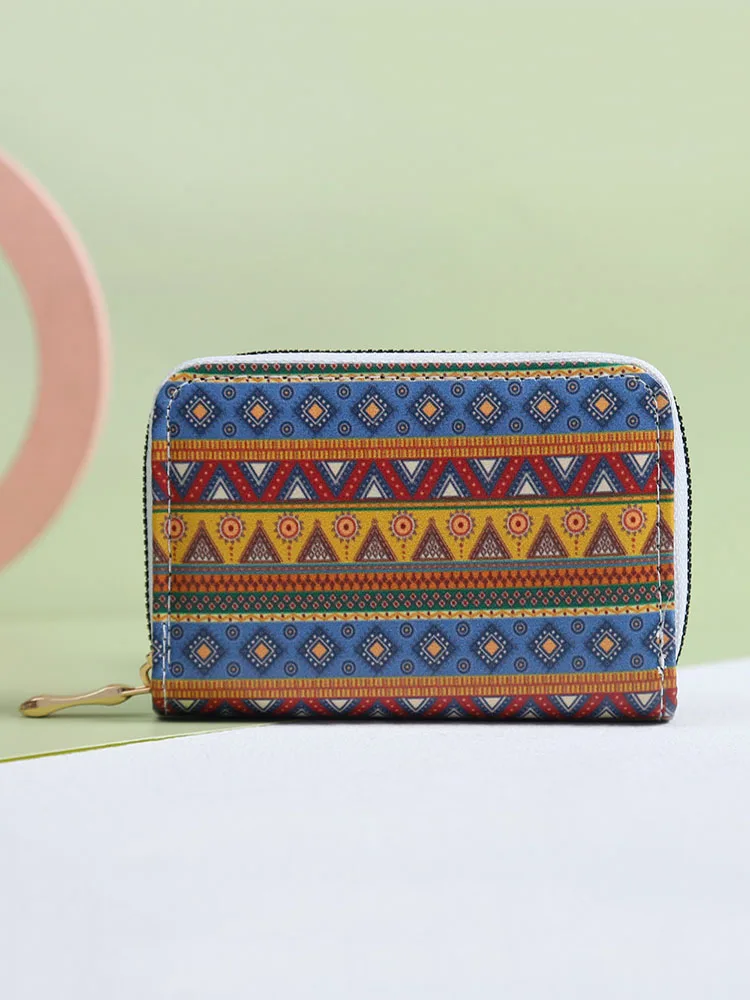 PU Organ Card Holder Bohemian Ethnic Wallet Short Multi-card Credit Card Holder Clutch Bag Men and Women Zipper Purse
PU Organ Card Holder Bohemian Ethnic Wallet Short Multi-card Credit Card Holder Clutch Bag Men and Women Zipper Purse