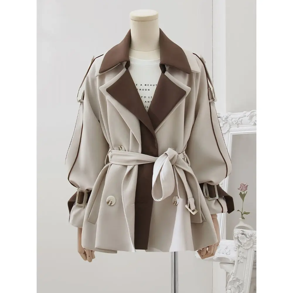 

Women'S Jackets Spring 2023 New Casual Trench Coats Classic Double Breasted Female Clothing With Belt England Style Windbreak