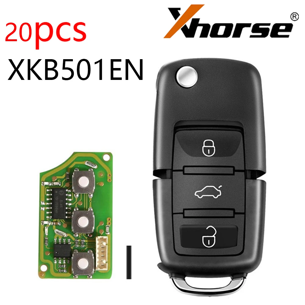 

20pcs Xhorse Universal VVDI Wire Remote Control B5 Type XKB501EN For VW Car Key No Transpponder Chip for VVDI Key Tool