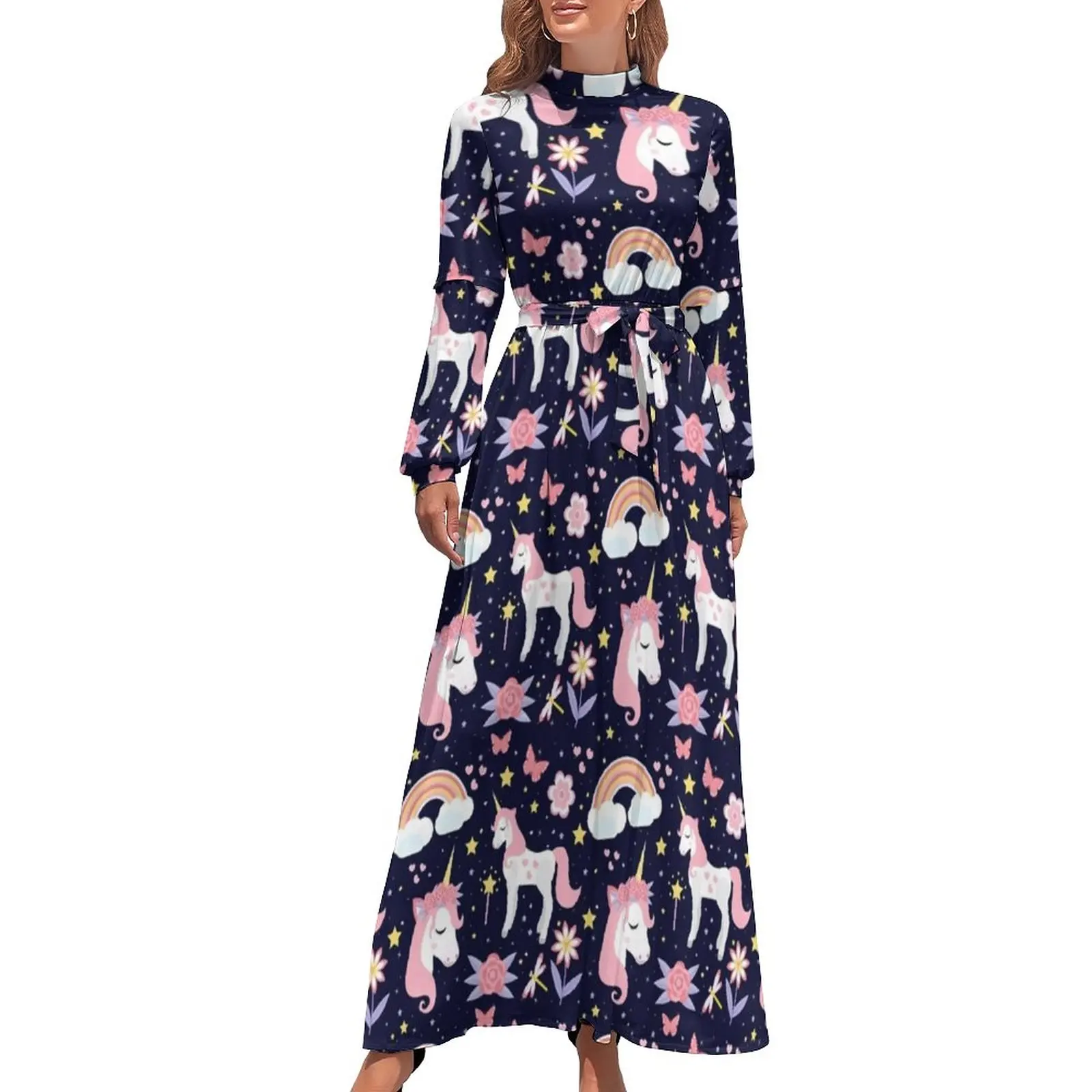 Unicorn Doodle Dress High Waist Cute Animal Print Graphic Bohemia Dresses Long-Sleeve Aesthetic Long Maxi Dress Sexy Clothes 
Unicorn Doodle Dress High Waist Cute Animal Print Graphic Bohemia Dresses Long-Sleeve Aesthetic Long Maxi Dress Sexy Clothes