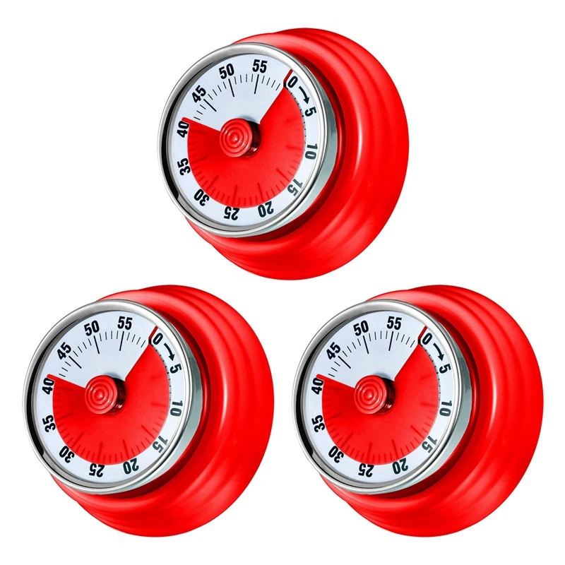 3X 60 Minutes Mechanical Timer-Magnetic Visual Countdown Timer With Alarm For Kitchen Cooking Baking Sports Kids(Red)
3X 60 Minutes Mechanical Timer-Magnetic Visual Countdown Timer With Alarm For Kitchen Cooking Baking Sports Kids(Red)