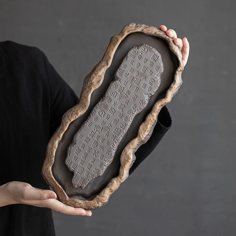 Creativity Tray Heart Sutra Tea Board Chinese Retro Pot Tray Ceramic Pot Bearing Dry Brewing Table Water Storage Type Teaware
Creativity Tray Heart Sutra Tea Board Chinese Retro Pot Tray Ceramic Pot Bearing Dry Brewing Table Water Storage Type Teaware