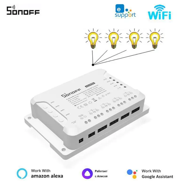 SONOFF 4CH R3/ 4CH PRO R3 Wifi Switch Module 4 Gang Wi-Fi DIY Smart Switch APP Voice Control Smart Home Works With Alexa Google
SONOFF 4CH R3/ 4CH PRO R3 Wifi Switch Module 4 Gang Wi-Fi DIY Smart Switch APP Voice Control Smart Home Works With Alexa Google