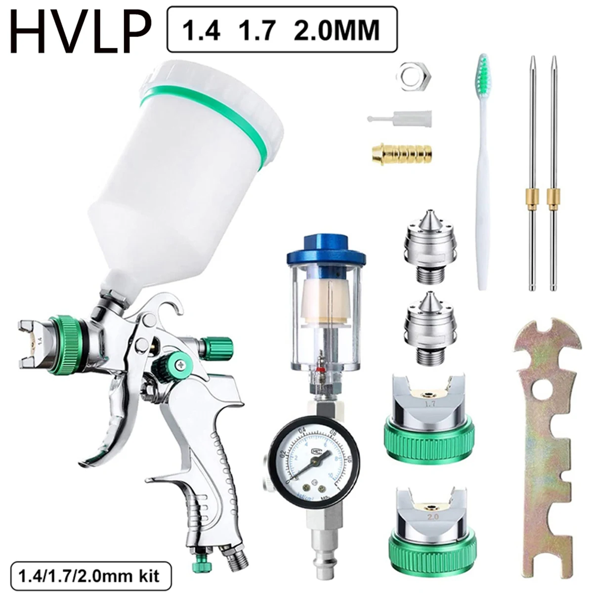 HVLP Spray Tools with Pressure Regulator 1.4/1.7/2.0Mm Steel Nozzle Gravity Spray Tools Portable Car Paint Spray Tools
HVLP Spray Tools with Pressure Regulator 1.4/1.7/2.0Mm Steel Nozzle Gravity Spray Tools Portable Car Paint Spray Tools