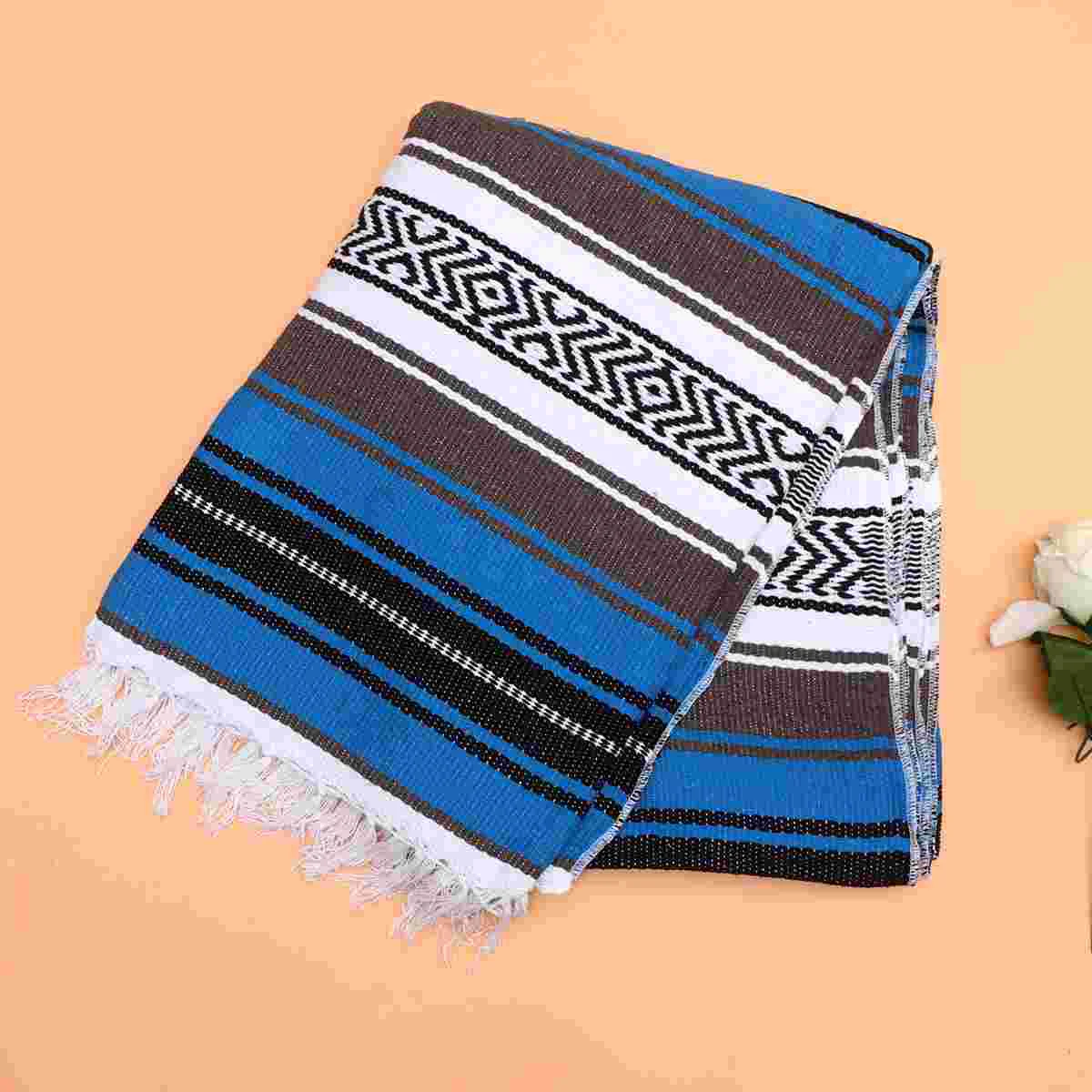 

Blanket Mexican Yoga Mat Sofa Blended Woven Cape Blankets Picnic Tablecloth Throw San Marcos Saddle Falsa Cloak Cushion Thick